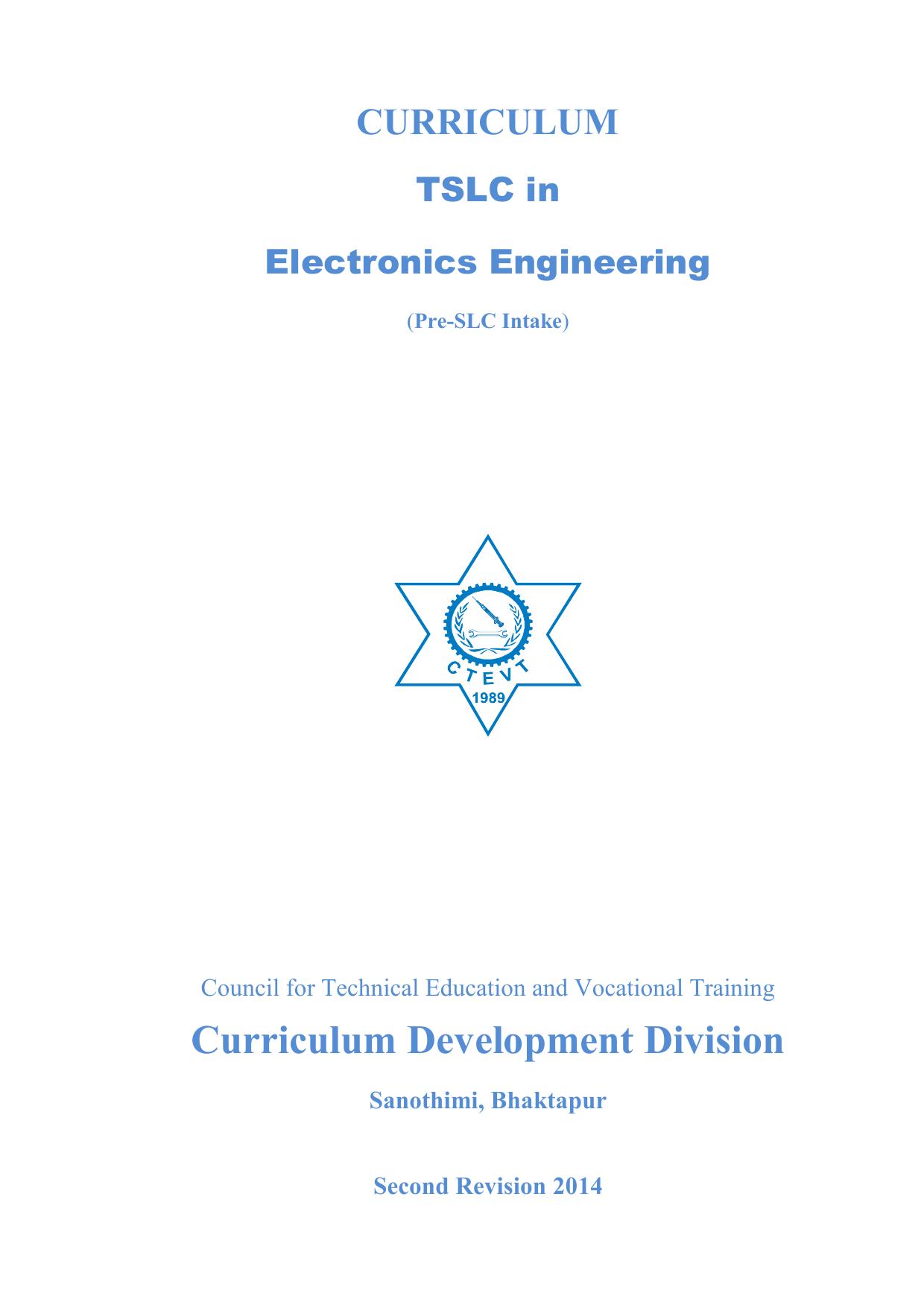 TSLC in Electronics Engineering pre SLC, 2014